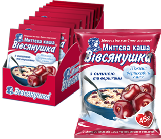 Вівсянушка з вершками та вишнею